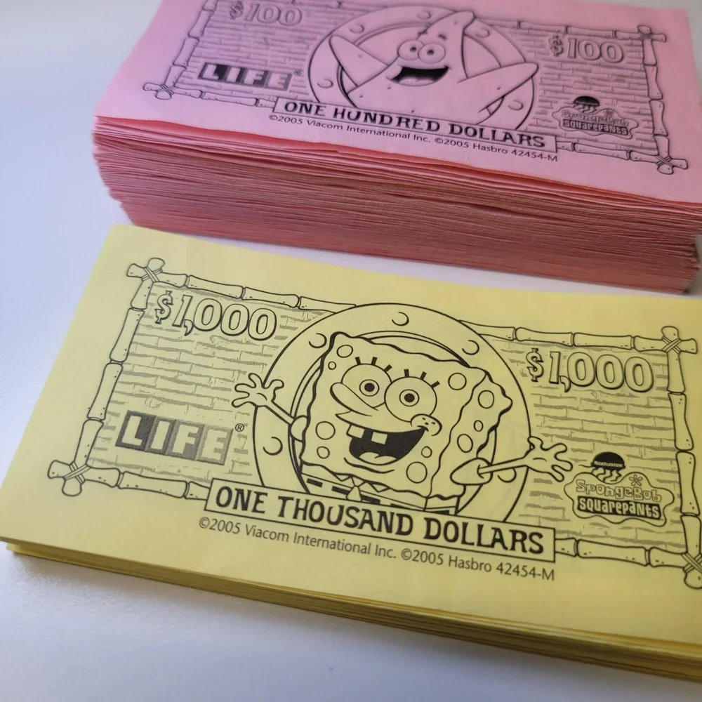 The Game of Life Spongebob Squarepants Edition Replacement‎ Parts Money Rules